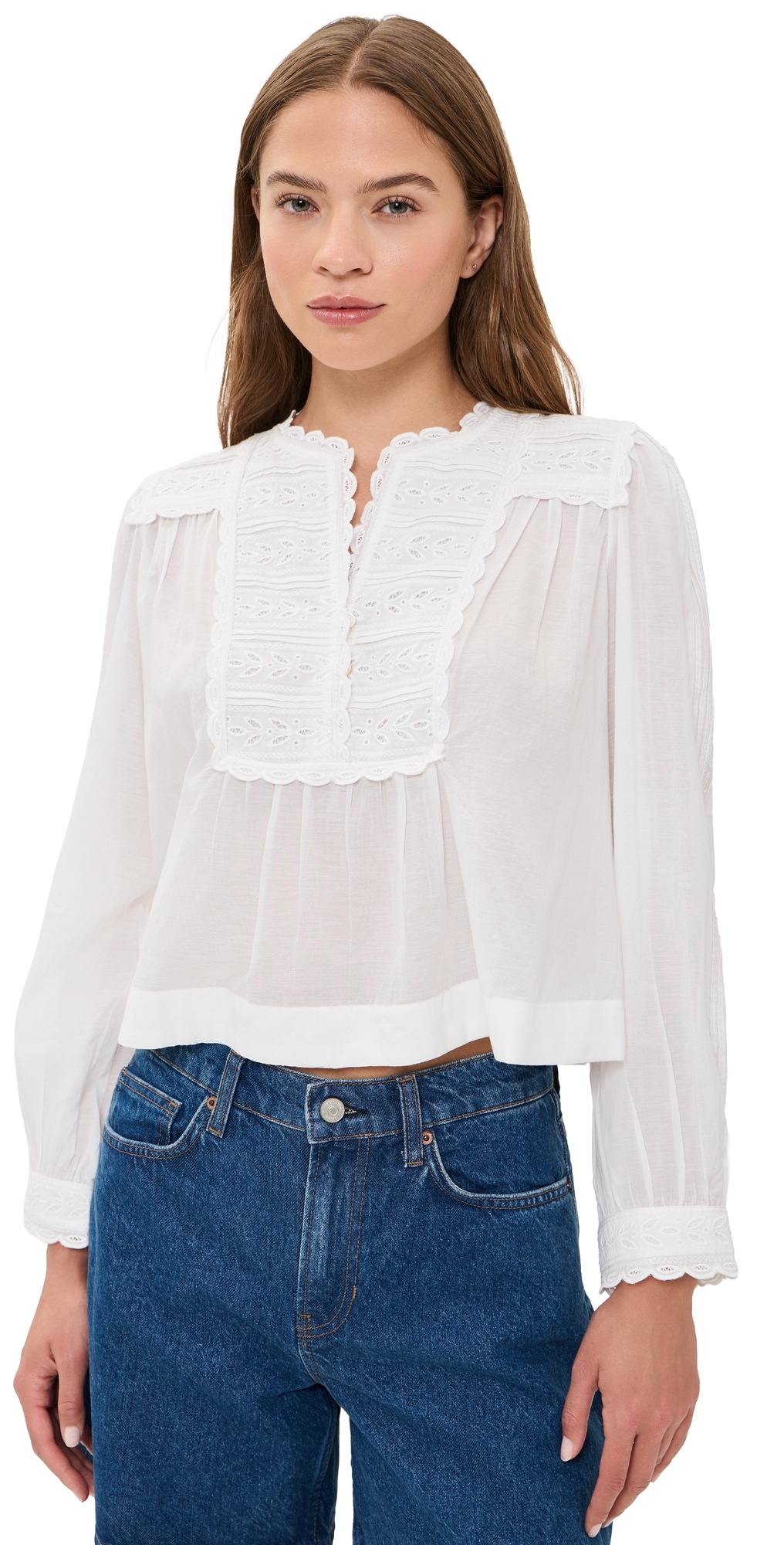 Eliza Eyelet Top White