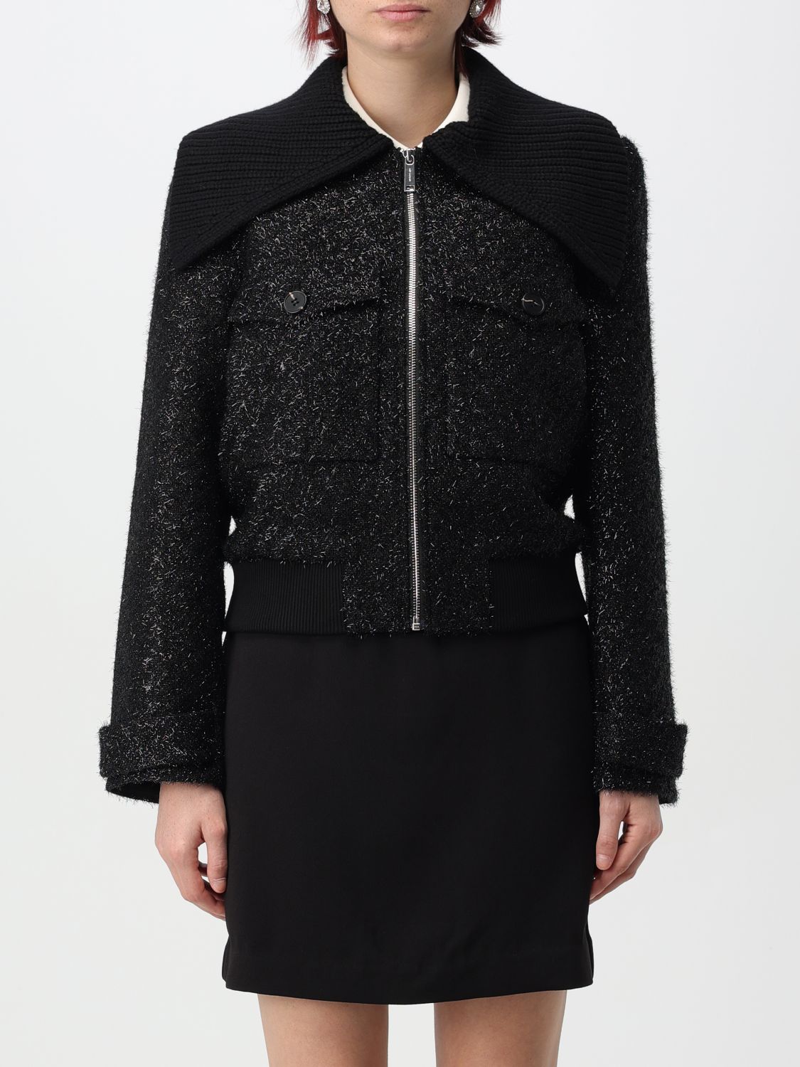 Bouclé bomber jacket - Black