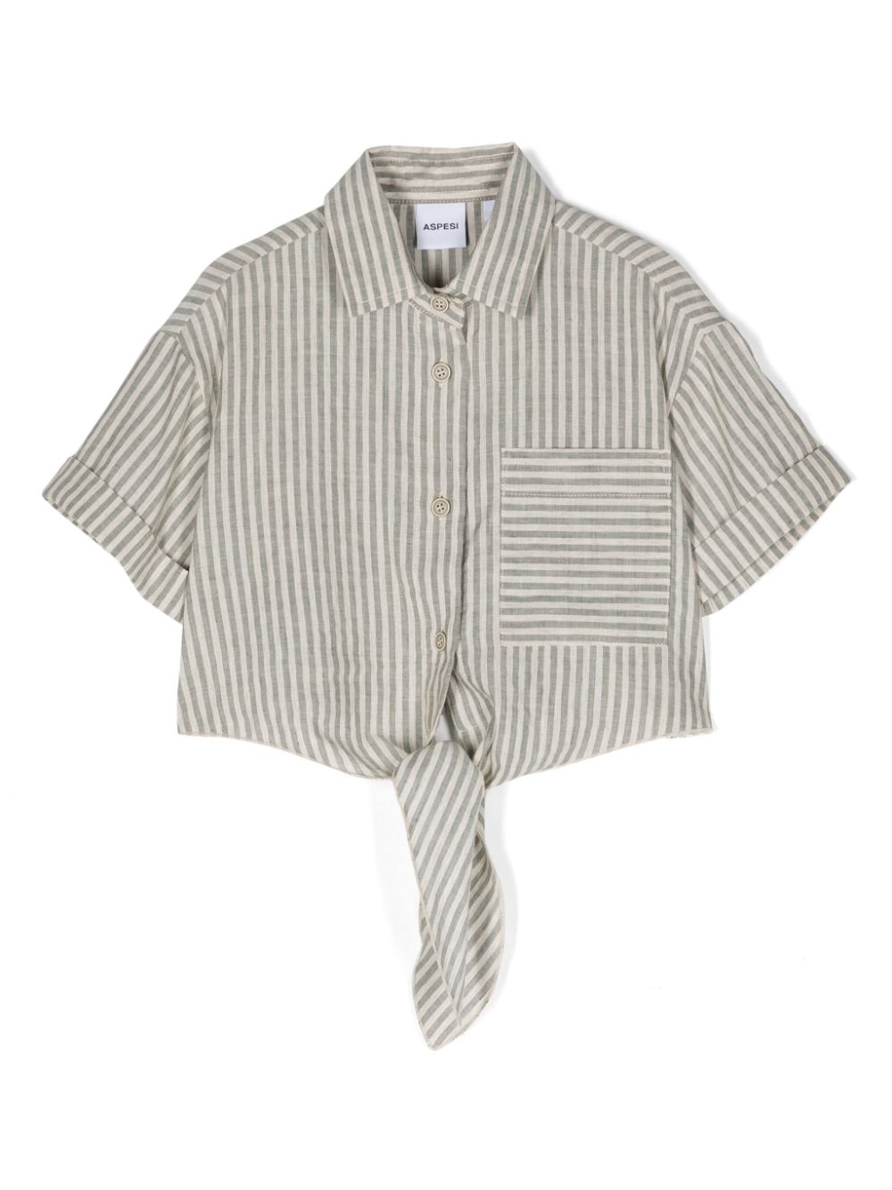 Striped cropped shirt - Green