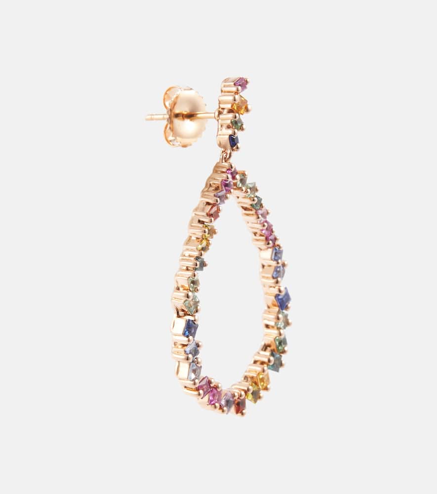 Suzanne Kalan 18kt rose gold drop earrings with sapphires