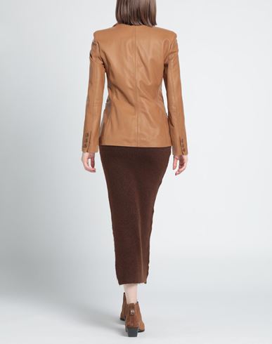 Woman Blazer Sand Size L Leather