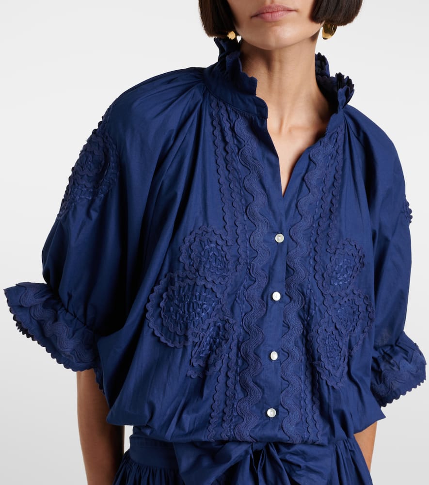 Embroidered cotton poplin minidress