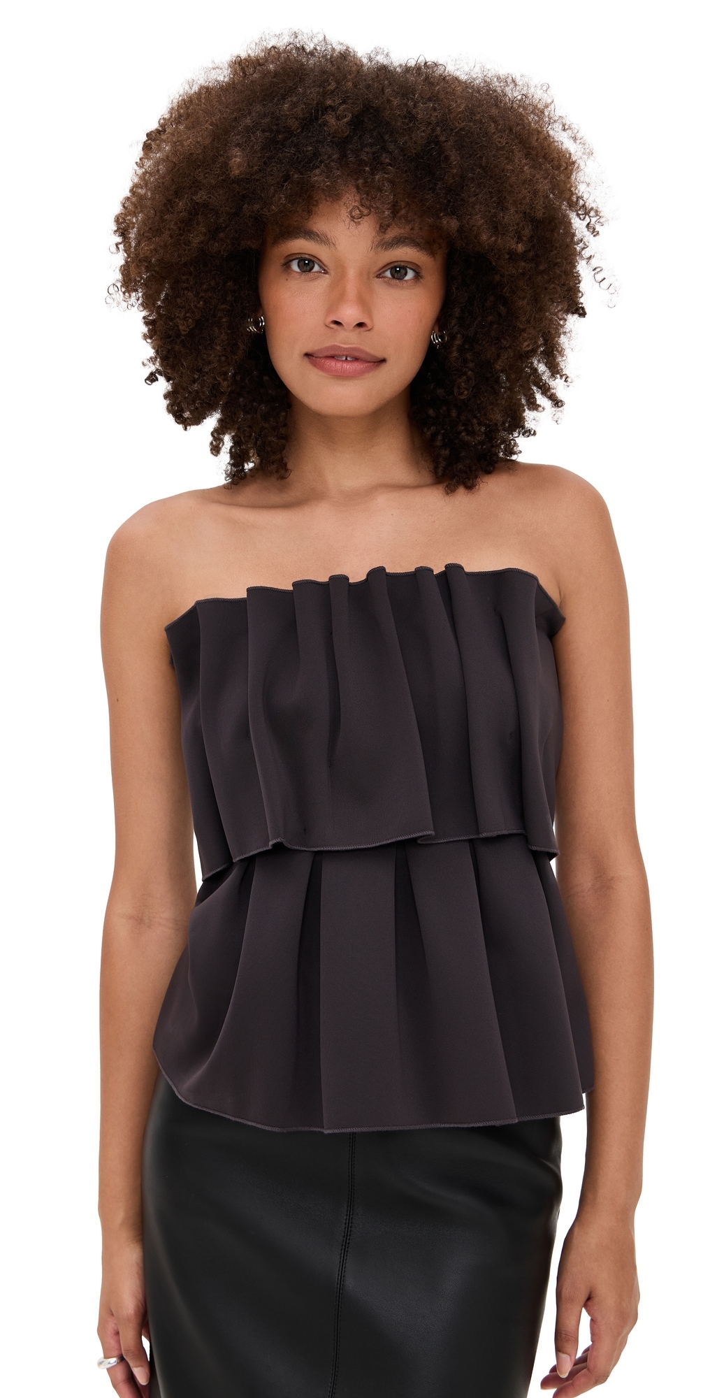 Sculpted Tube Top Chocolate Brown