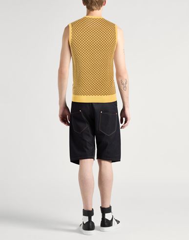 Man Sweater Yellow Size 42 Cotton, Linen, Polyester