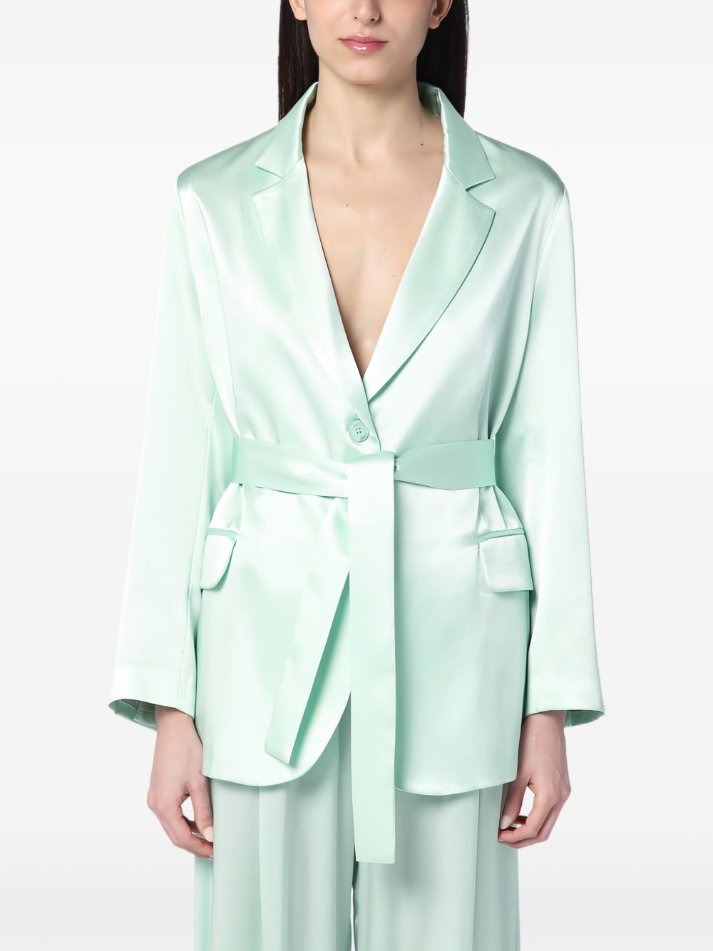 Semicouture satin blazer - Green