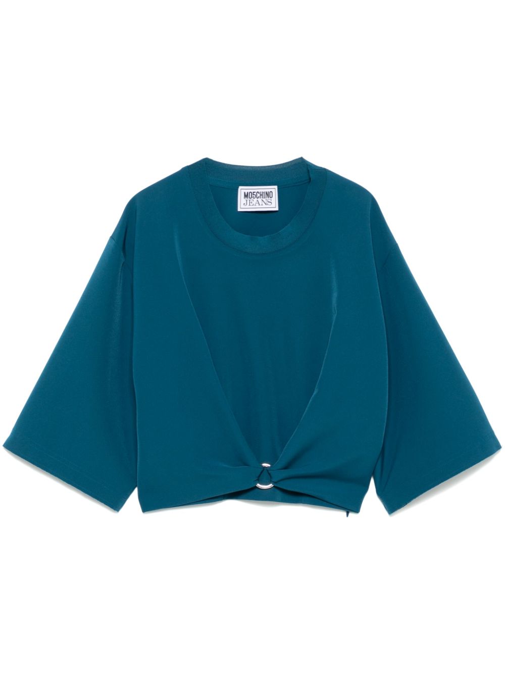 Ring-embellished T-shirt - Blue