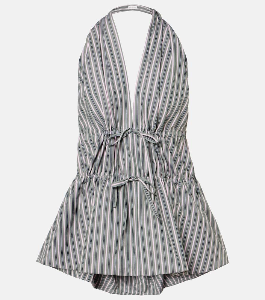 Striped halterneck cotton top