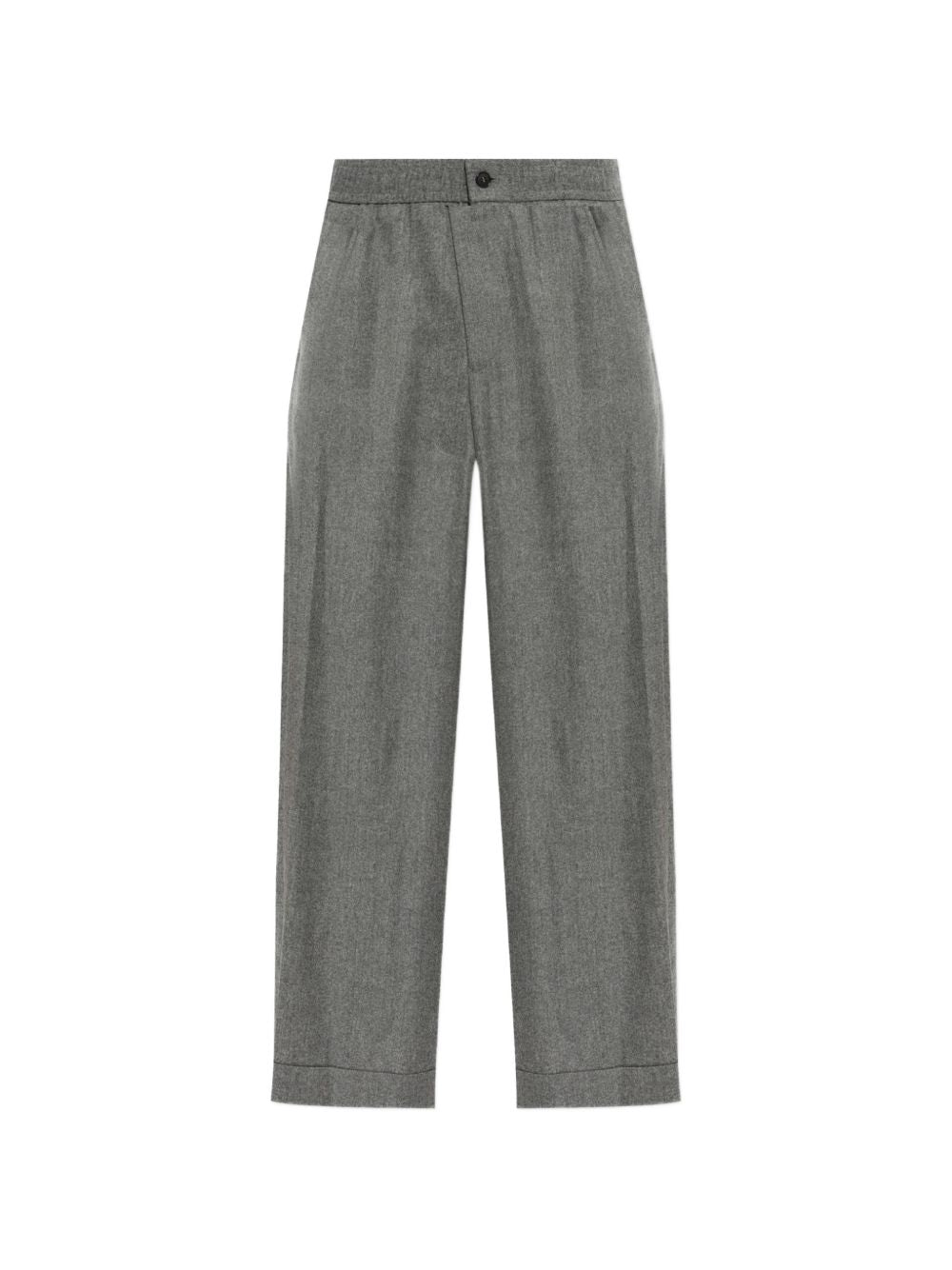 Wool Pleated Trousers — Grey