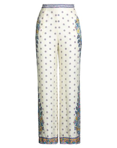 Woman Pants Cream Size 6 Viscose, Silk