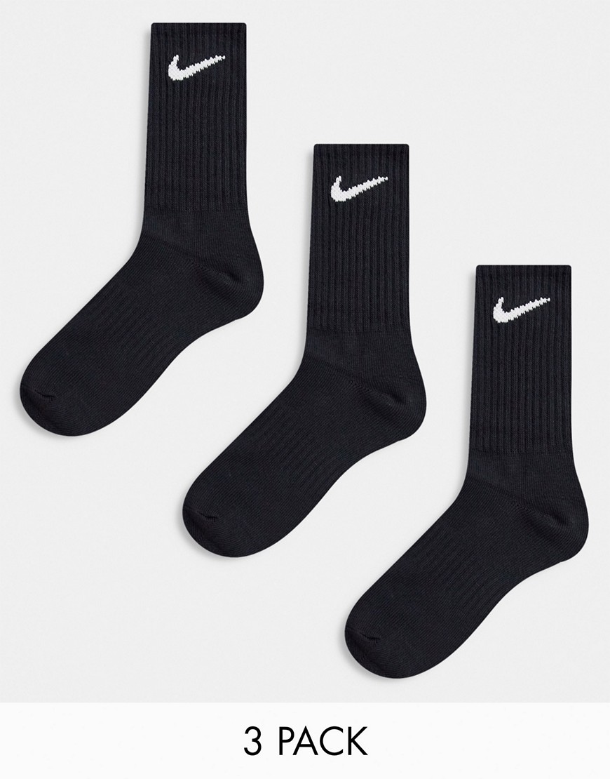 Training Everyday Lightweight 3 pack crew socks in black