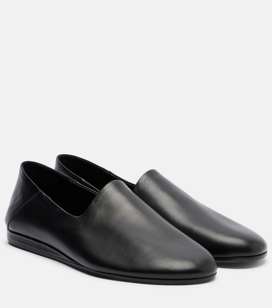 Leather slip-on shoes