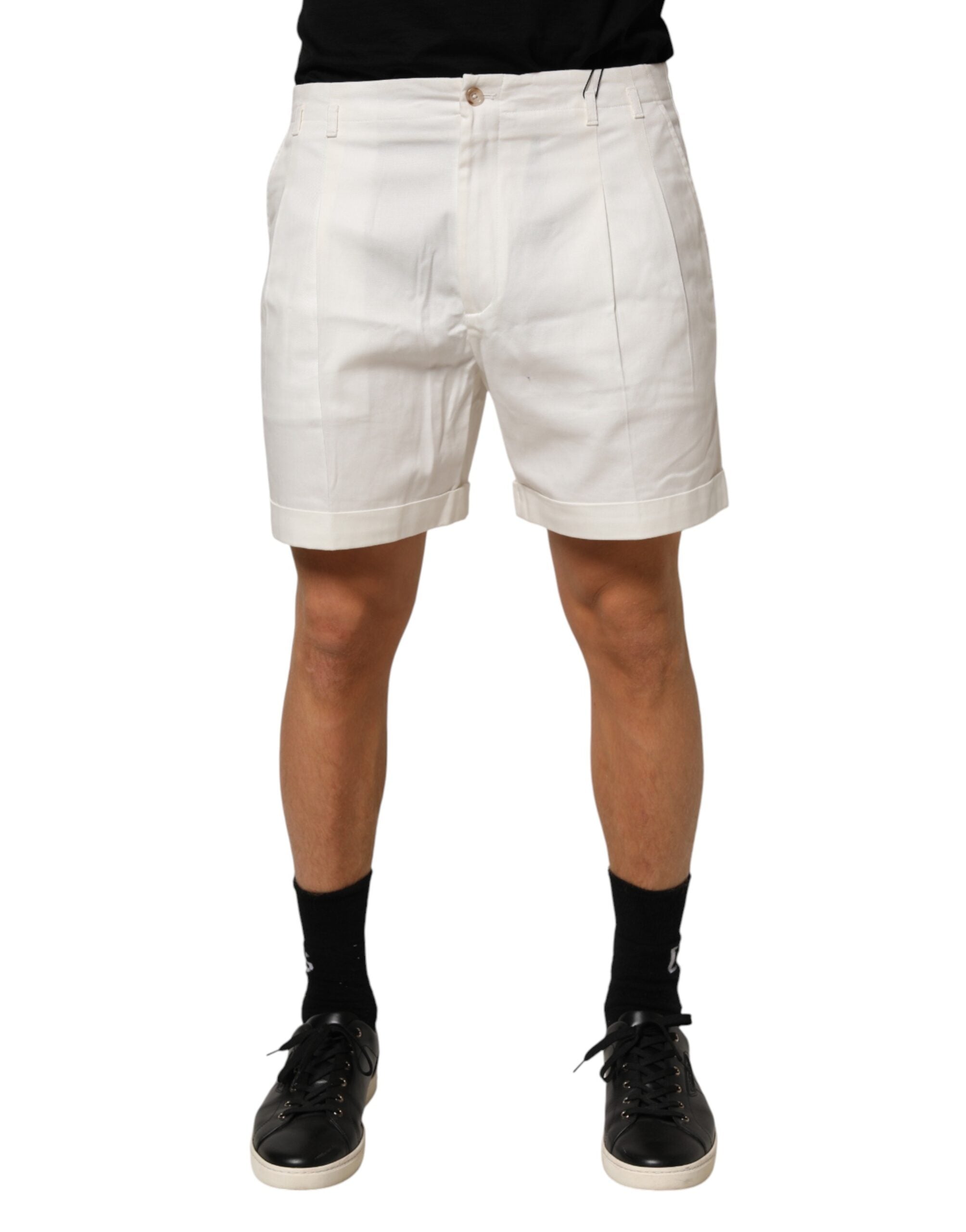 Cotton Bermuda Shorts — White