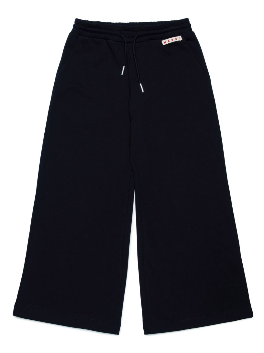Drawstring cotton track pants - Black