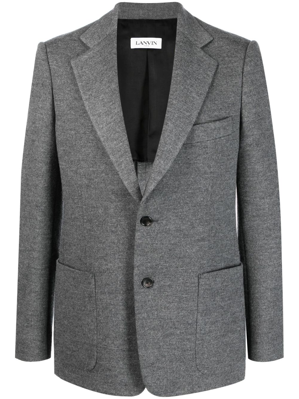Single-breasted virgin-wool suit jacket - Grey