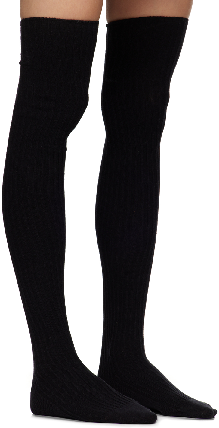 Baserange Two-Pack Black & Gray Overknee Socks