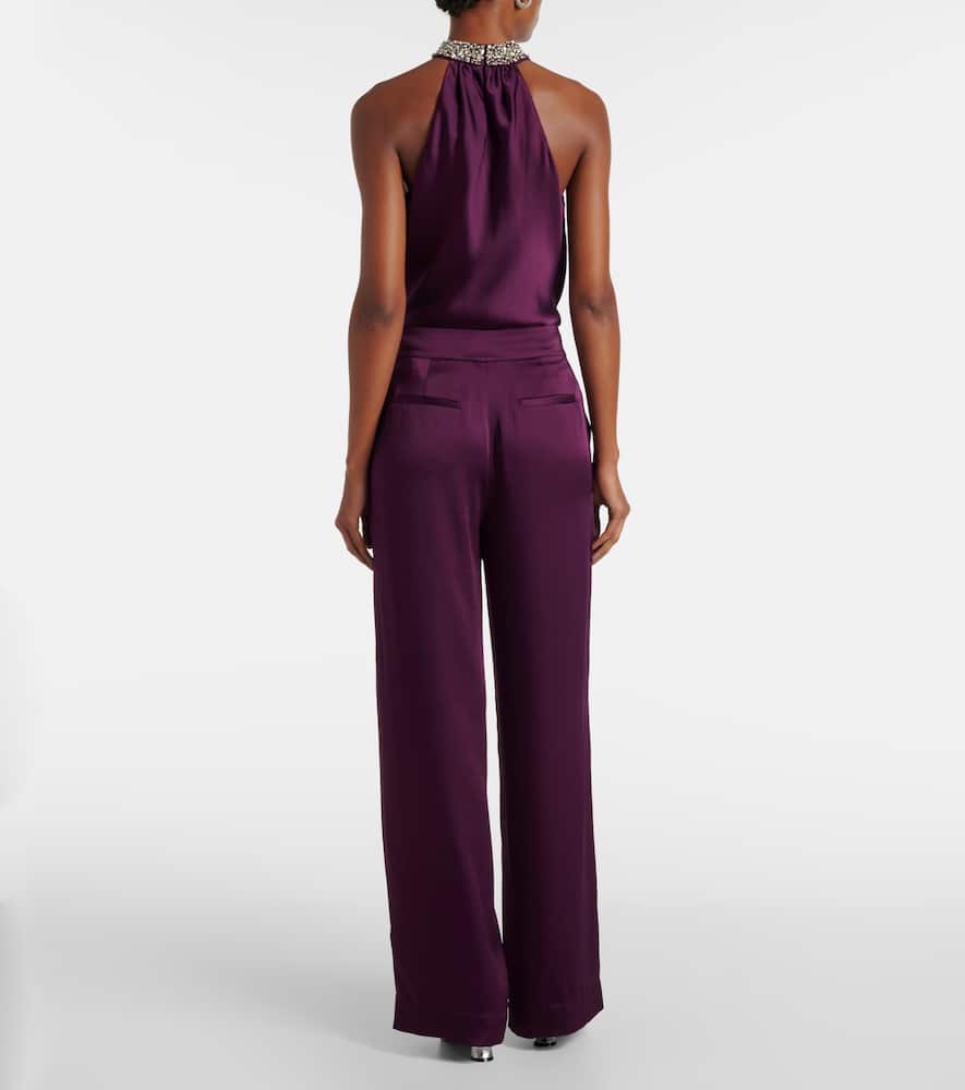 Simkhai Kira satin wide-leg pants