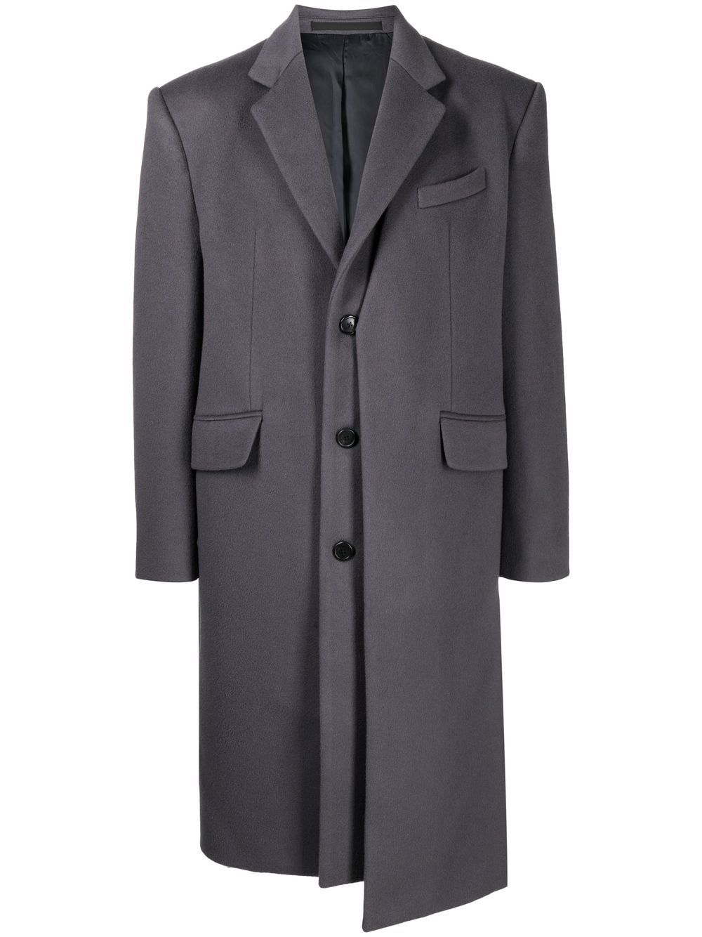 Layered single-breasted coat - Grey