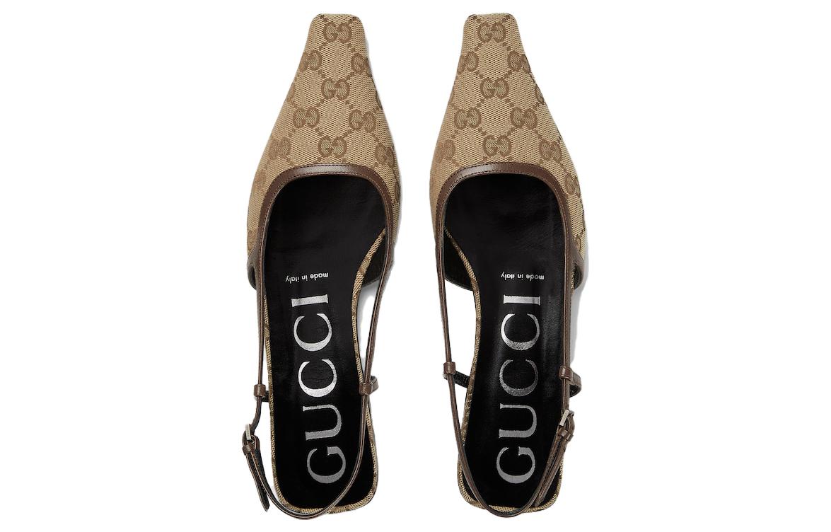(WMNS) GG Slingback Ballet Flat 'Beige Ebony'