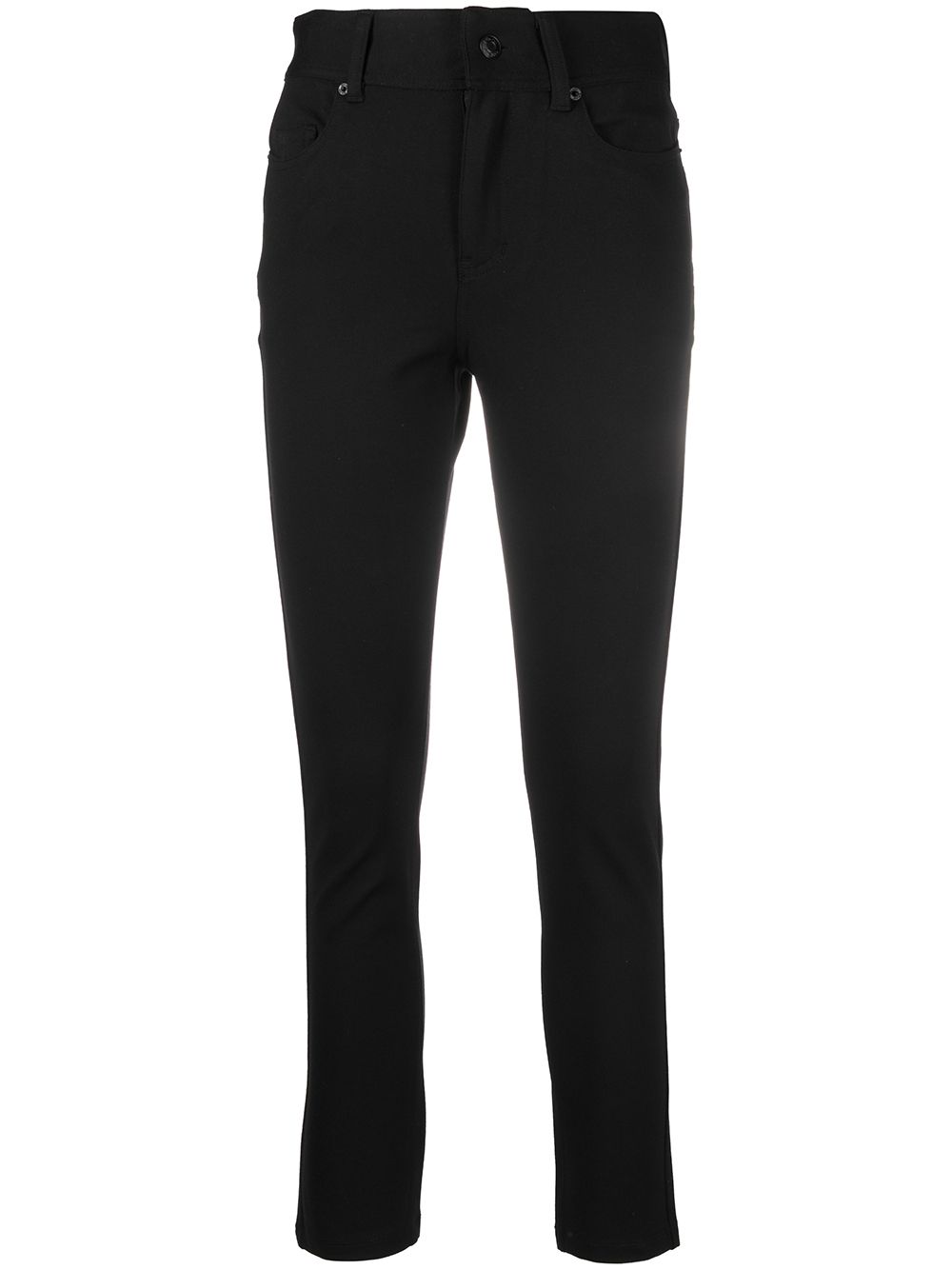 High-waisted cropped trousers - Black