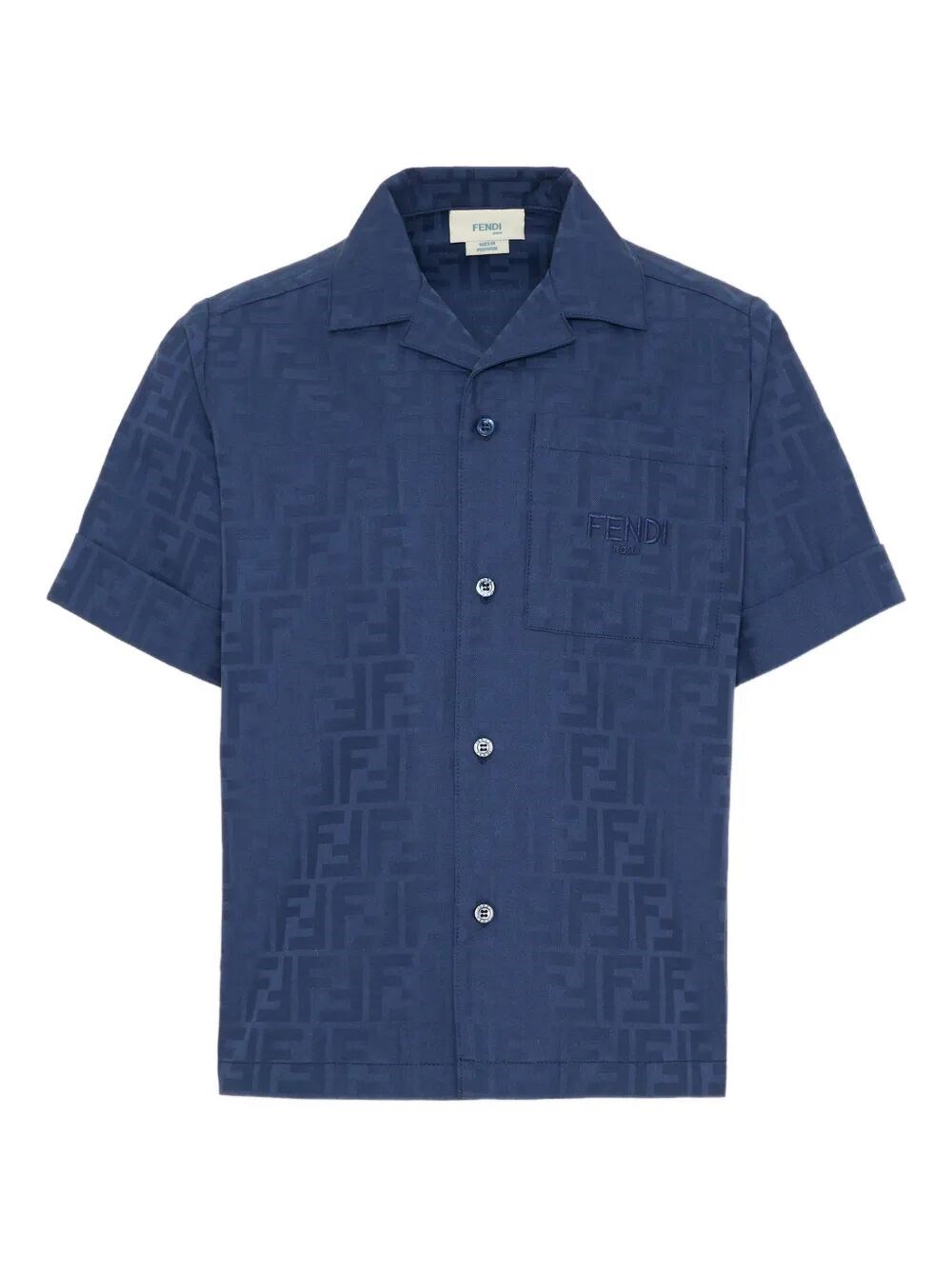 Ff Cotton Jacquard Short-Sleeved Shirt
