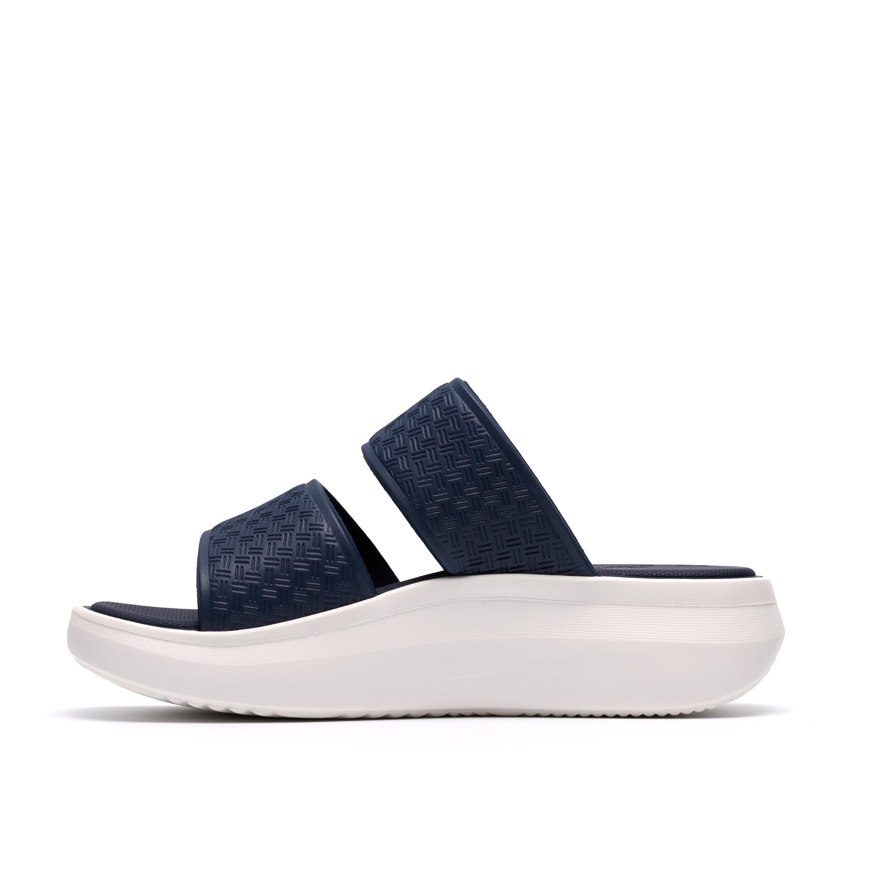 Clarks Solevana Star2 Navy Flat Sandals,sliders In Blue
