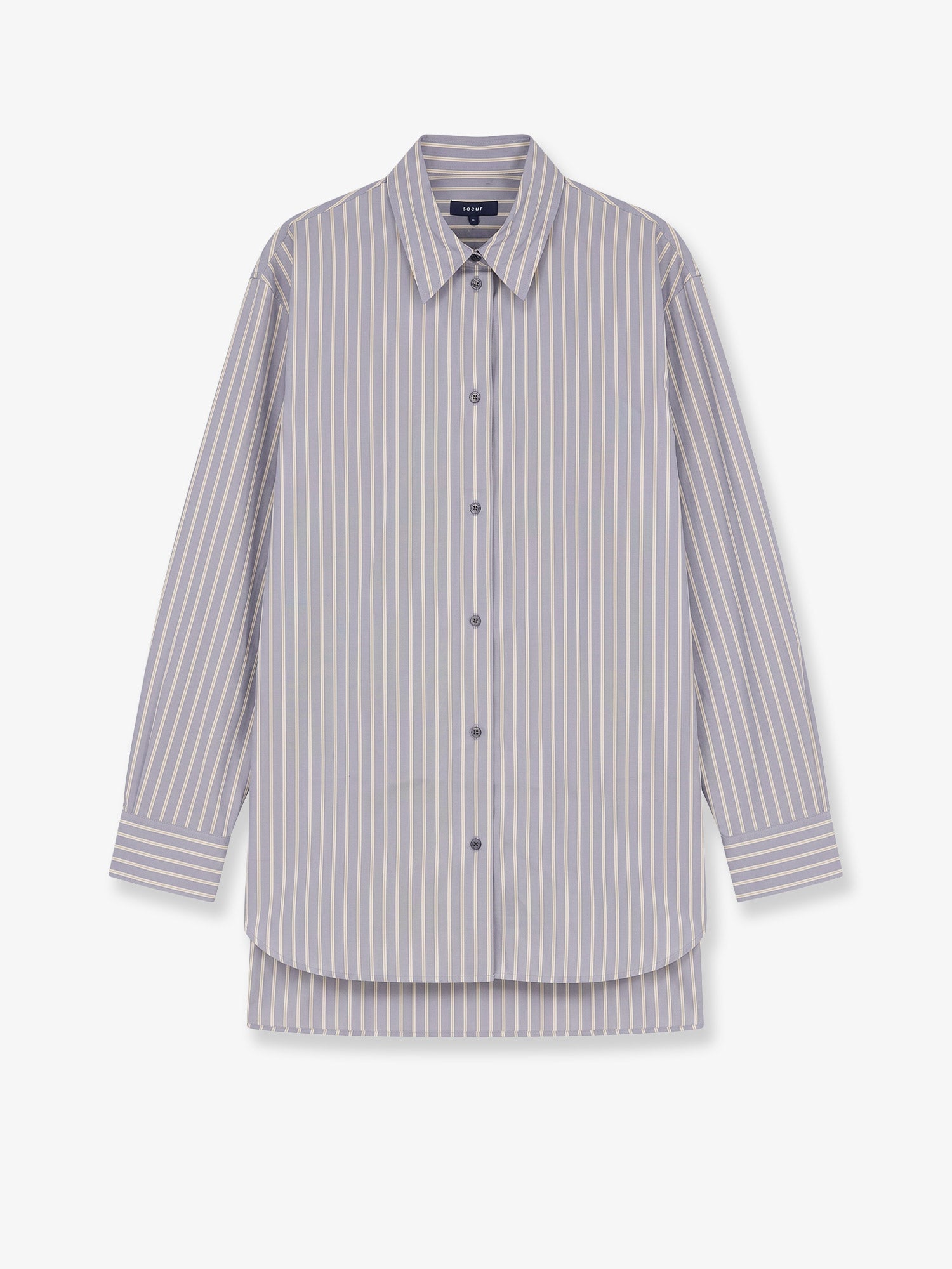 Striped Cotton Shirt — Gray