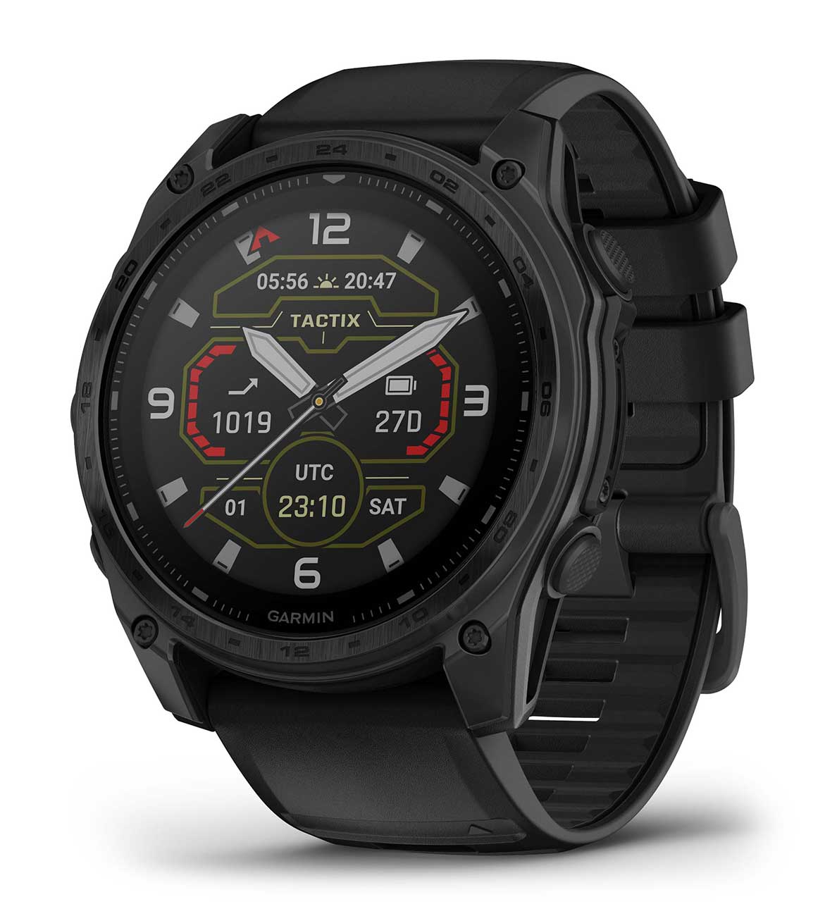 Tactix 8 Solar Elite Smartwatch 51mm Black Case with Black/Pebble Gray Band