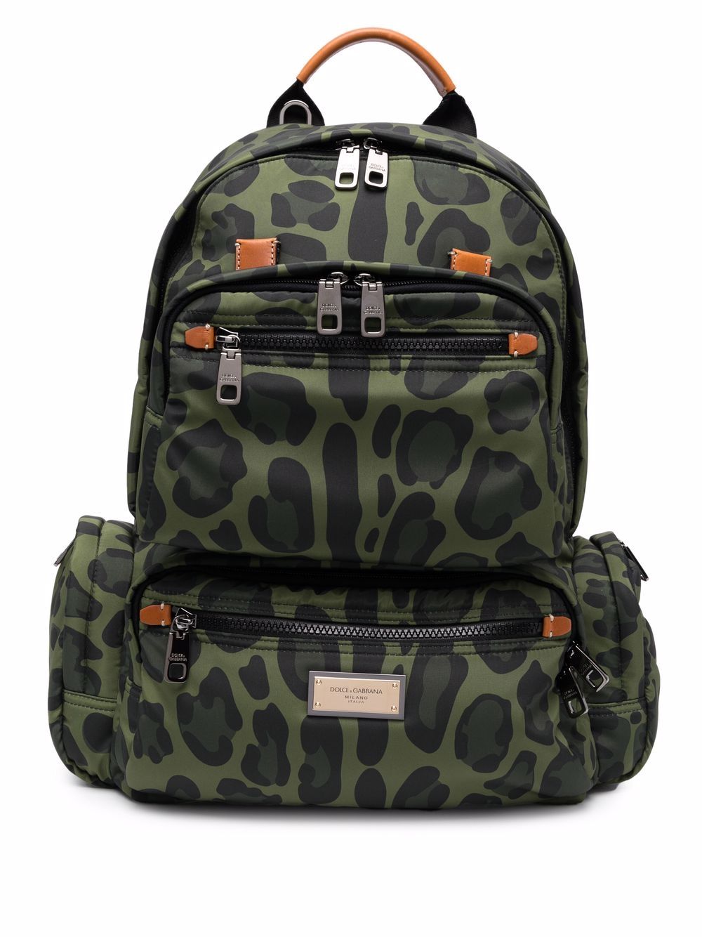 Leopard-print backpack - Green