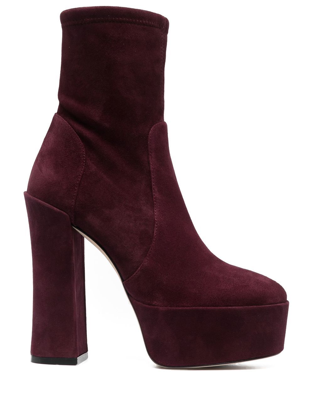 Skyhigh 145mm suede platform boots - Red