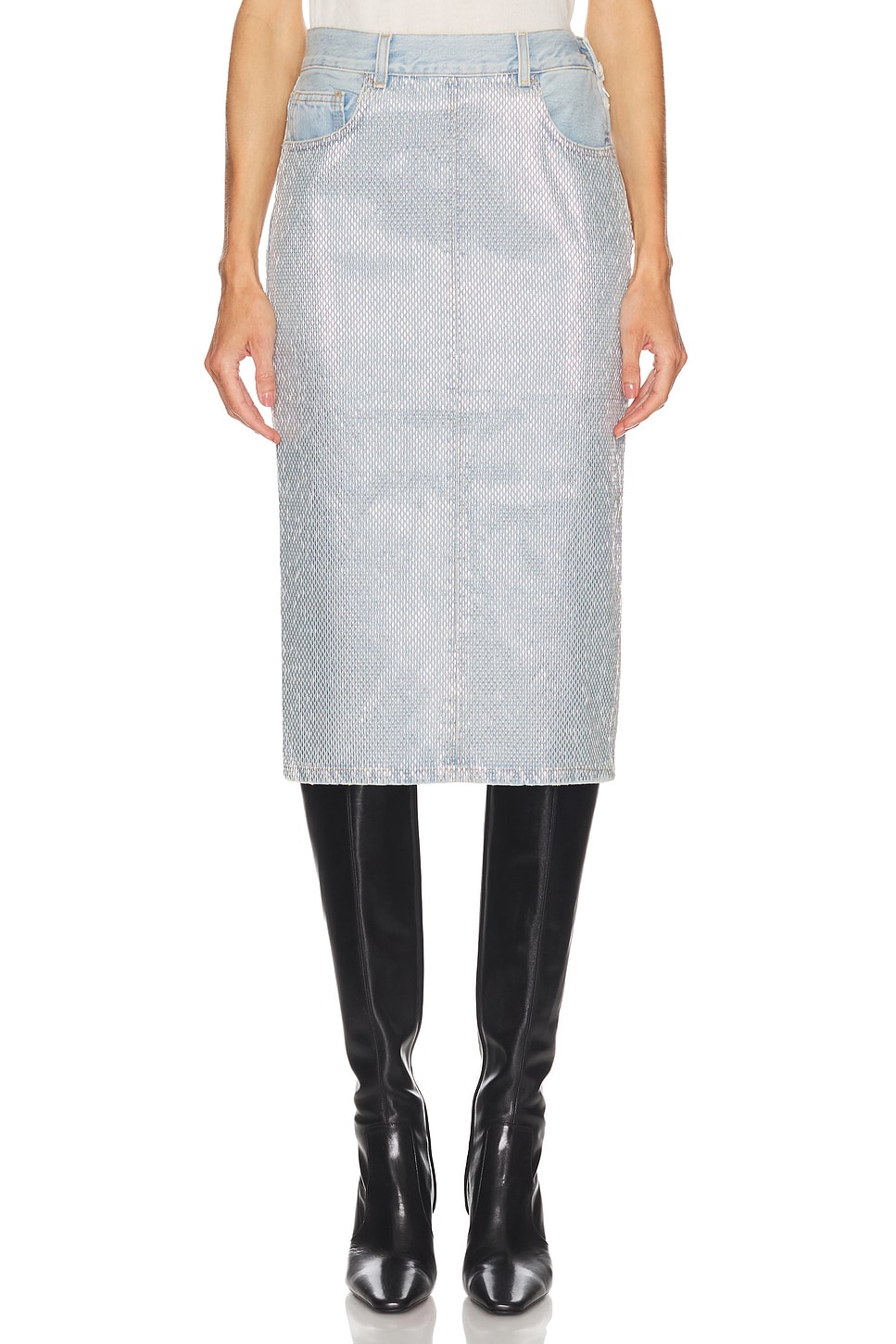 Haikure Kim Skirt in Stapled Blue - Blue. 28 also , 24
