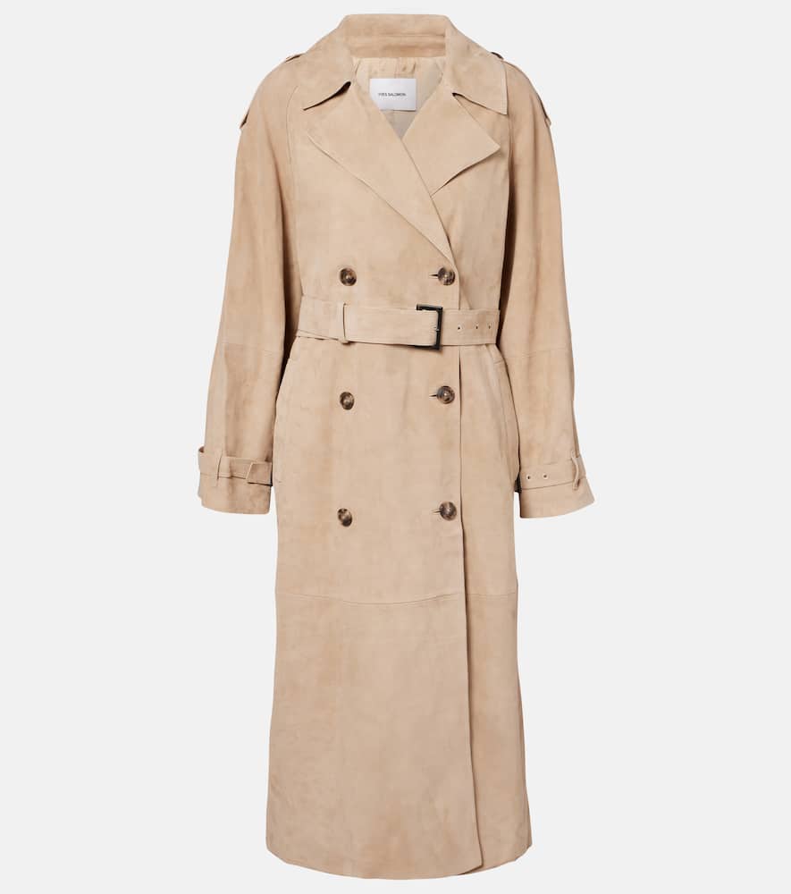 Suede trench coat
