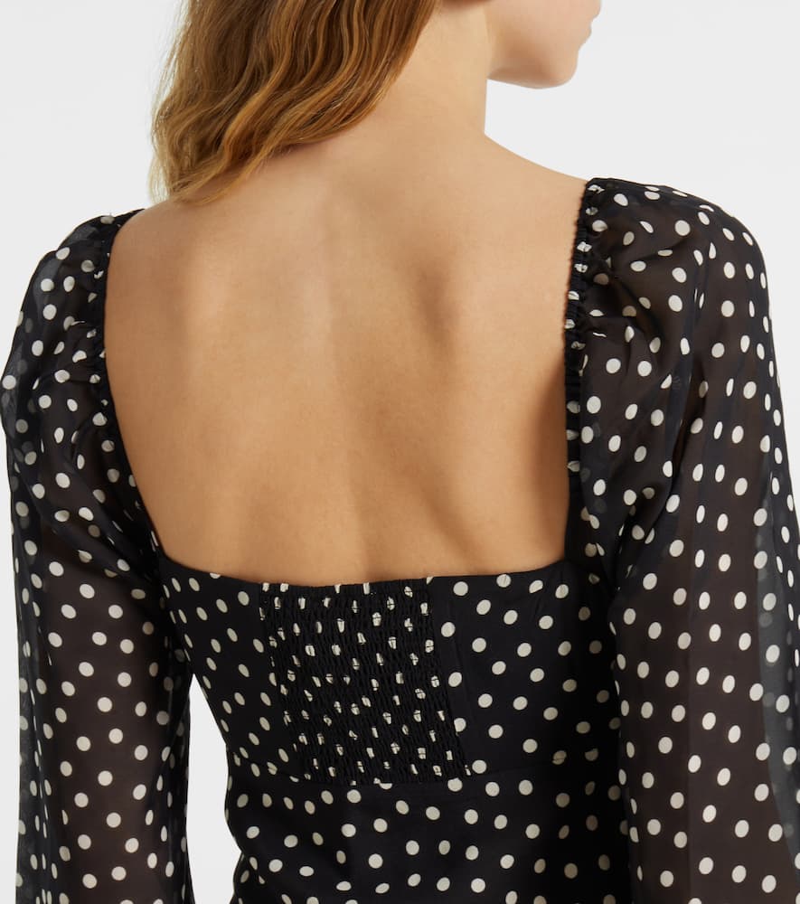 Ivy polka-dot silk maxi dress