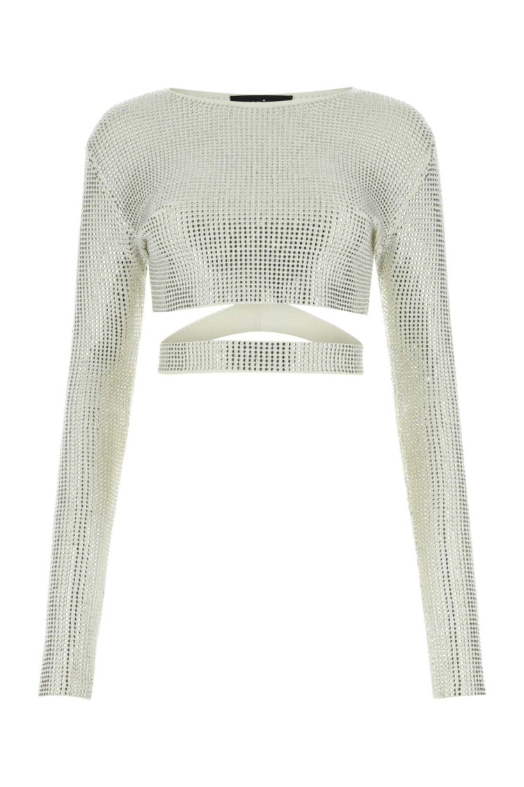 ANDREĀDAMO Embellished Viscose Blend Top