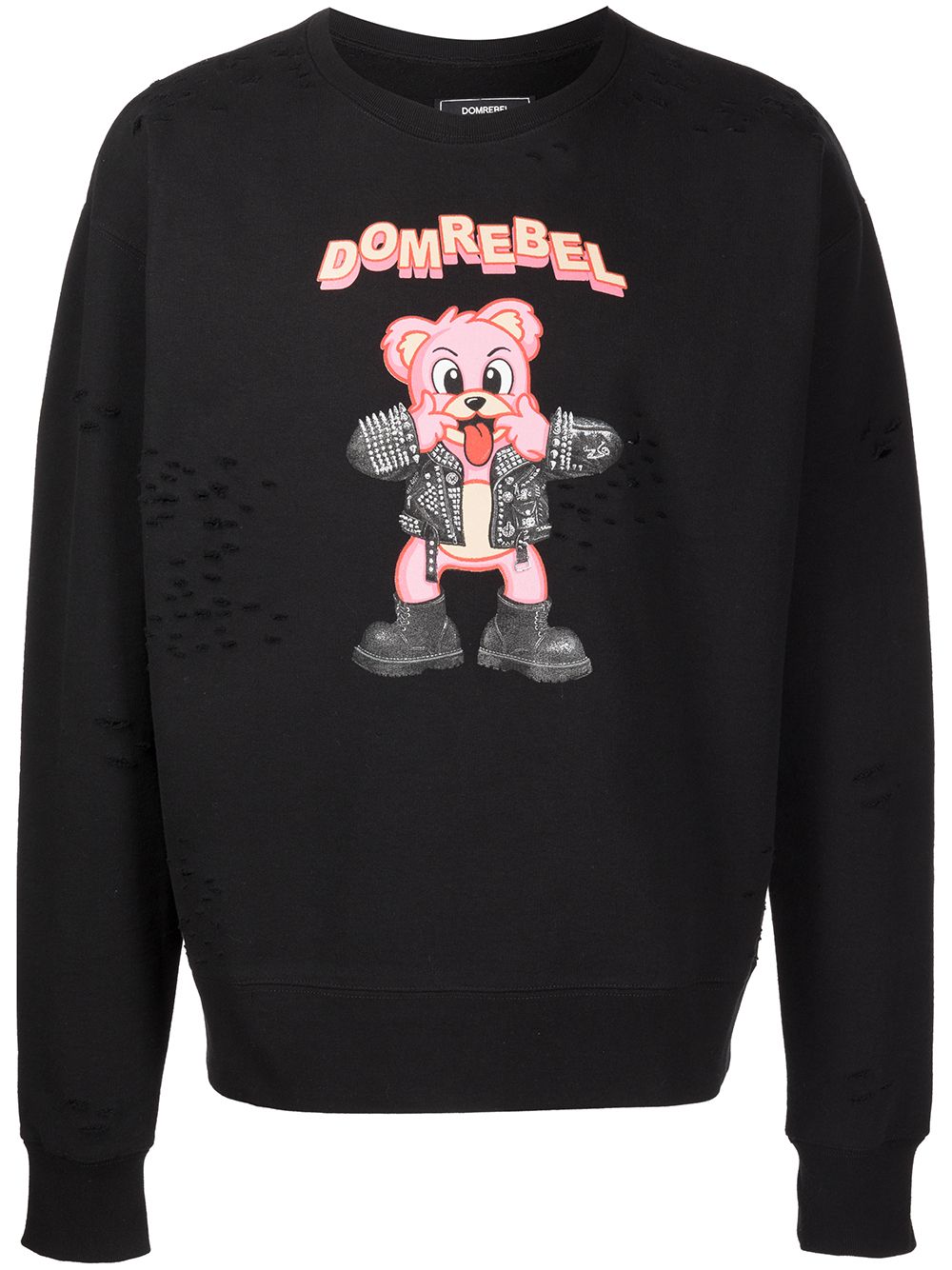 Punk Bear crewneck sweatshirt - BLACK