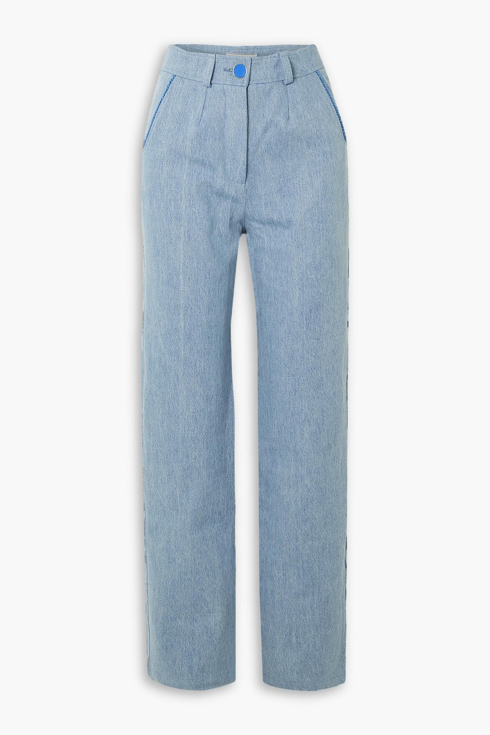 Mid-rise straight-leg jeans