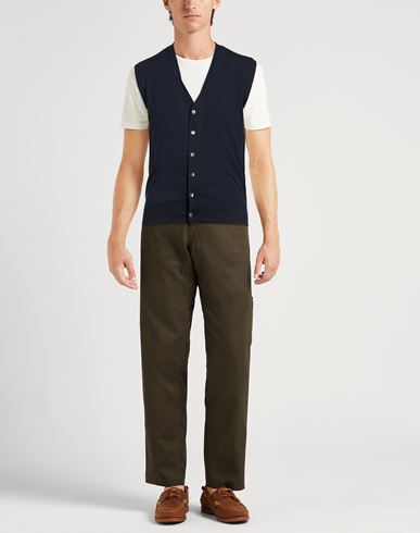 Man Cardigan Midnight blue Size 38 Cotton