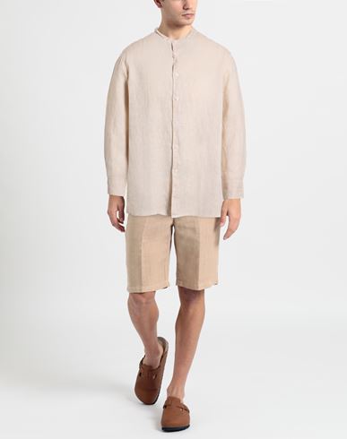 Man Shirt Beige Size 17 ½ Linen