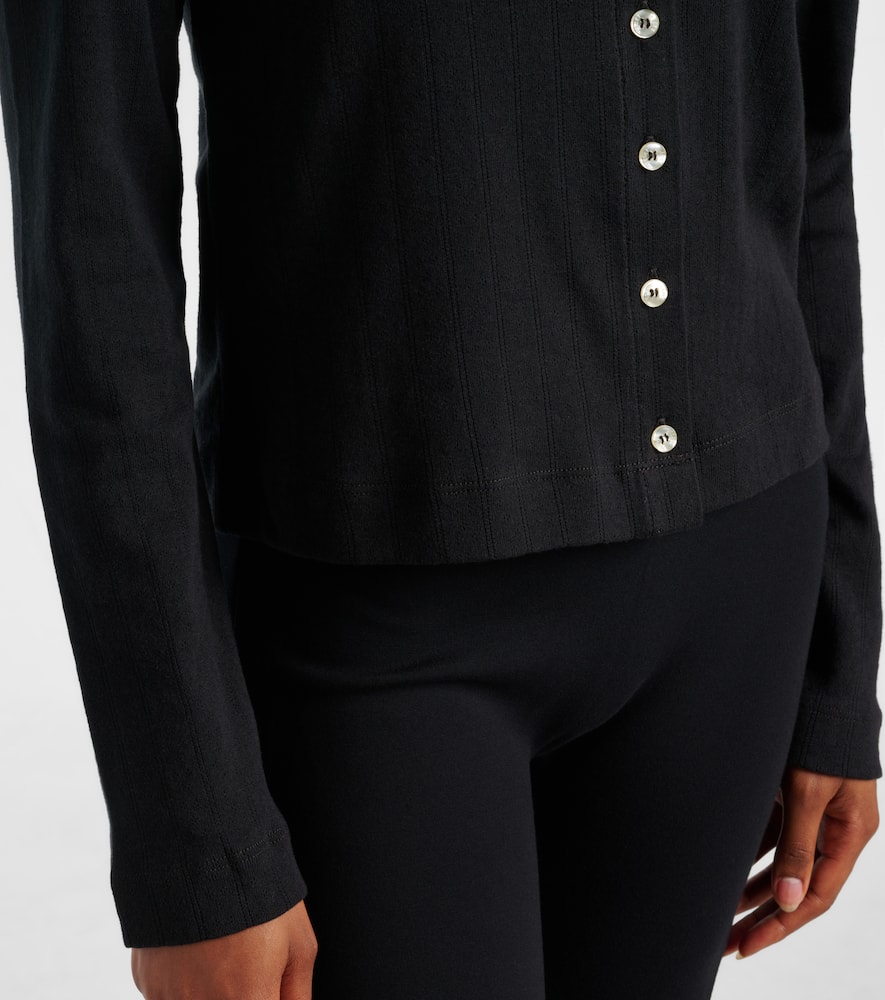 Pointelle cotton cardigan