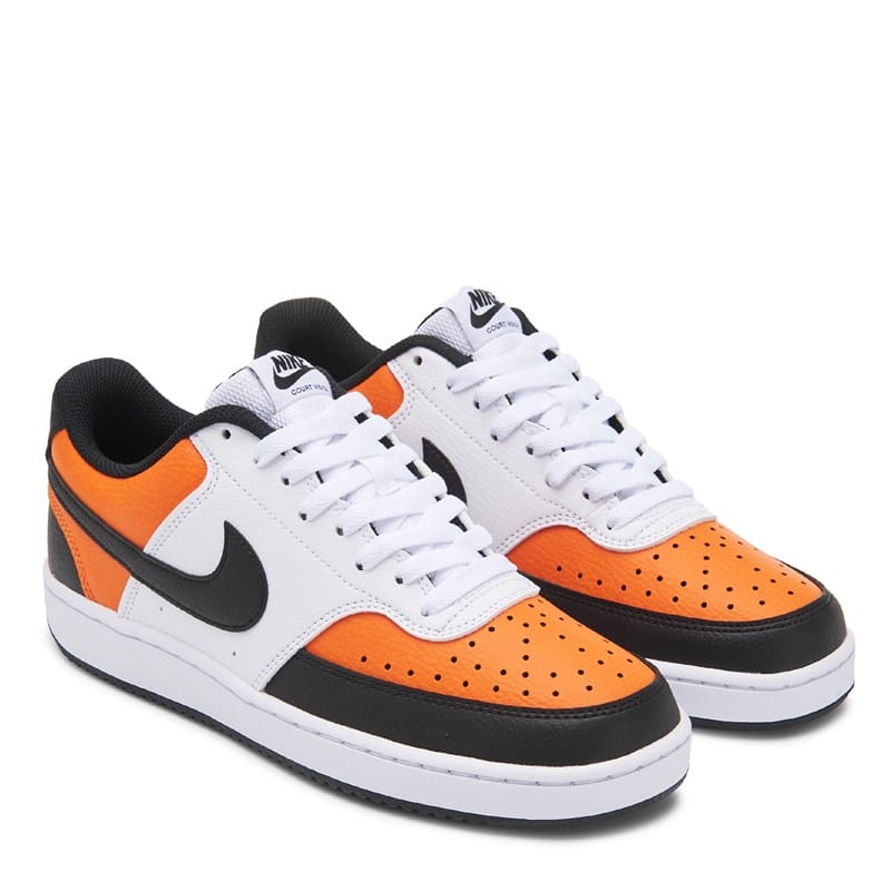 Men's Court Vision Low Sneakers (White/Orange/Black)