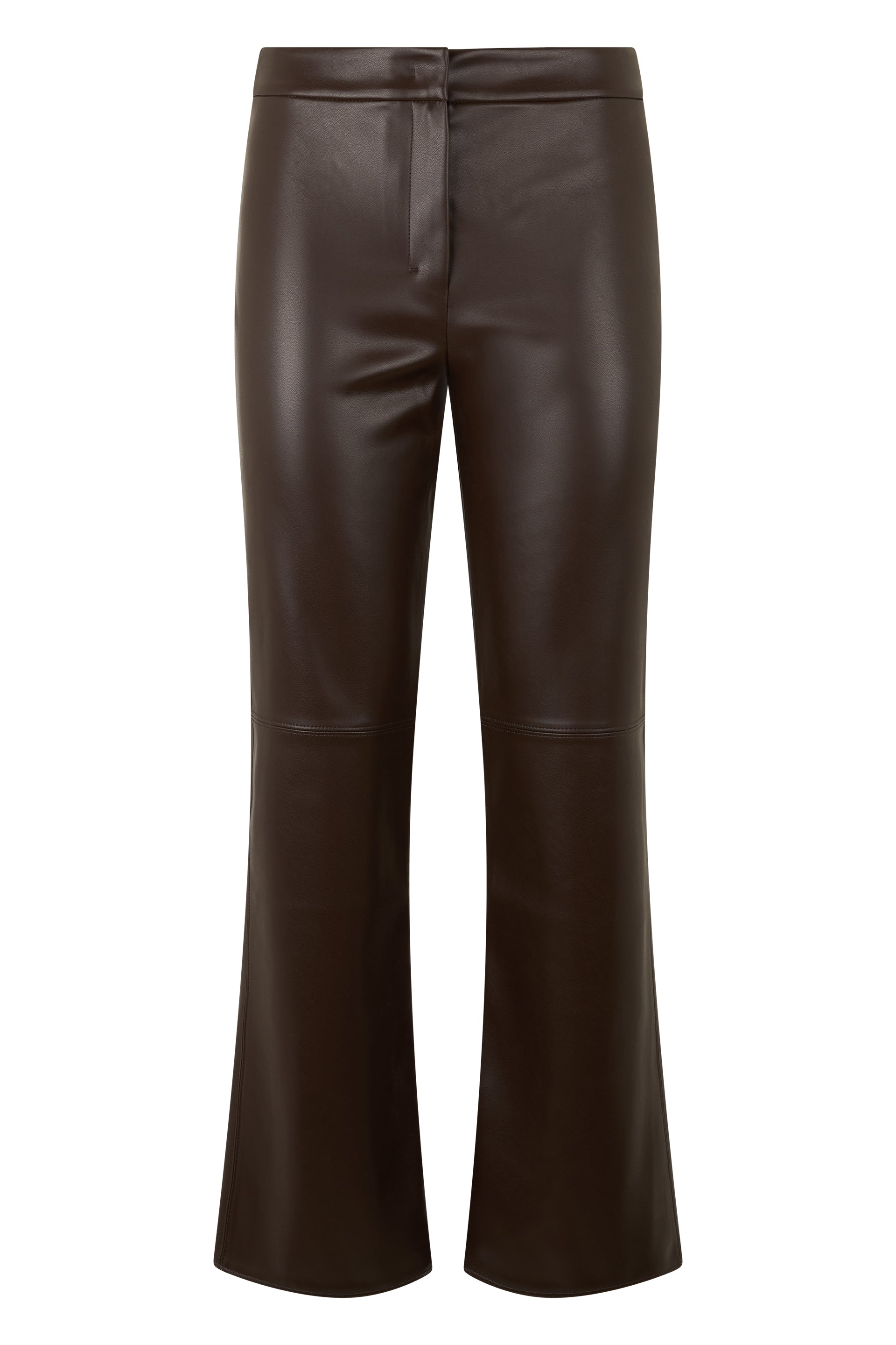 Sleek High-Waist Flared Synthetic Leather Pants