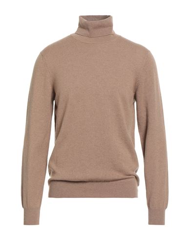 Man Turtleneck Camel Size 46 Cashmere