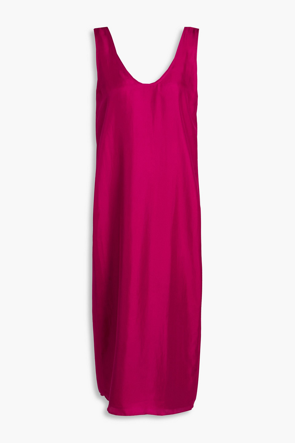 Silk-twill midi dress - Purple - S