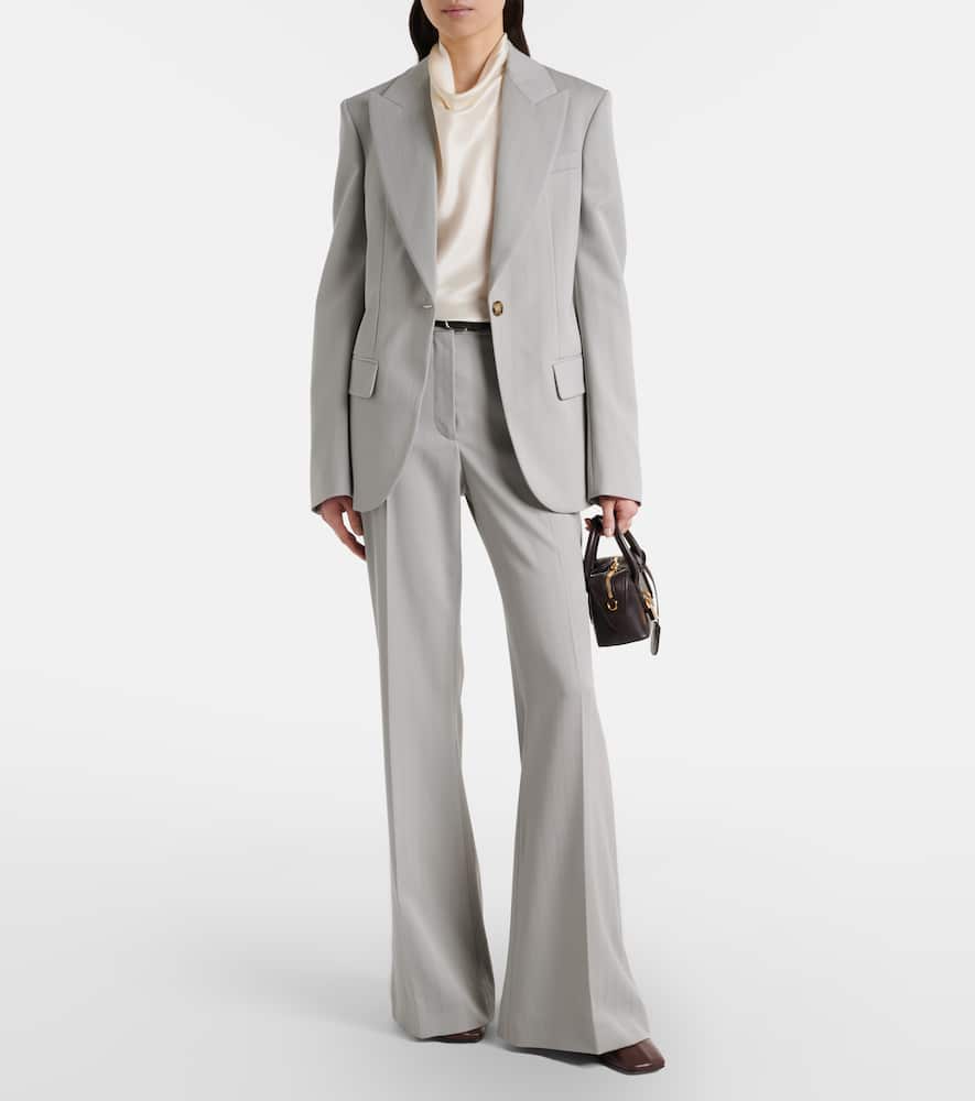 Striped wool wide-leg pants