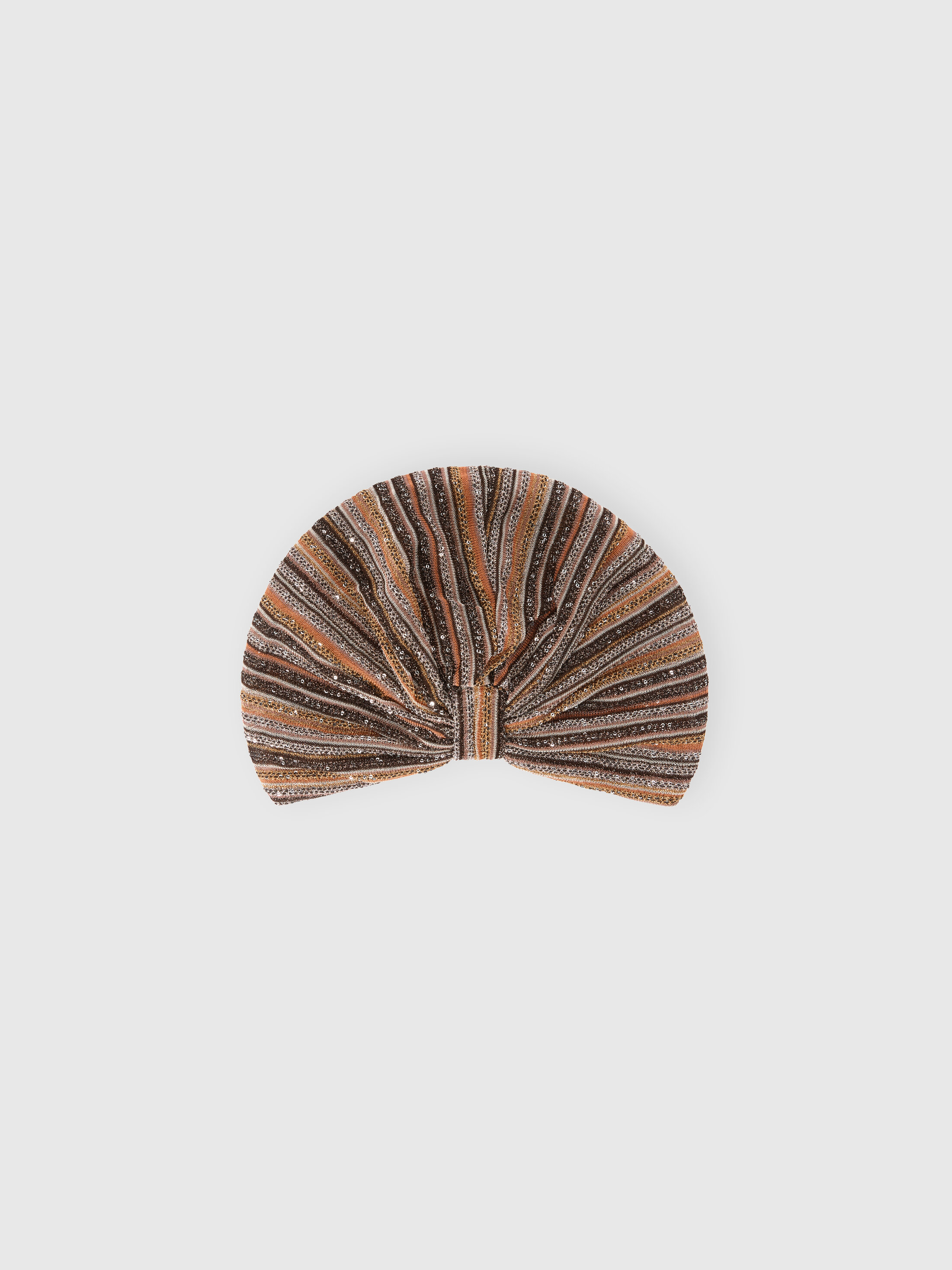 Missoni - Ribbed lamé viscose turban with sequins, Women, Gold& Beige, : UNIC