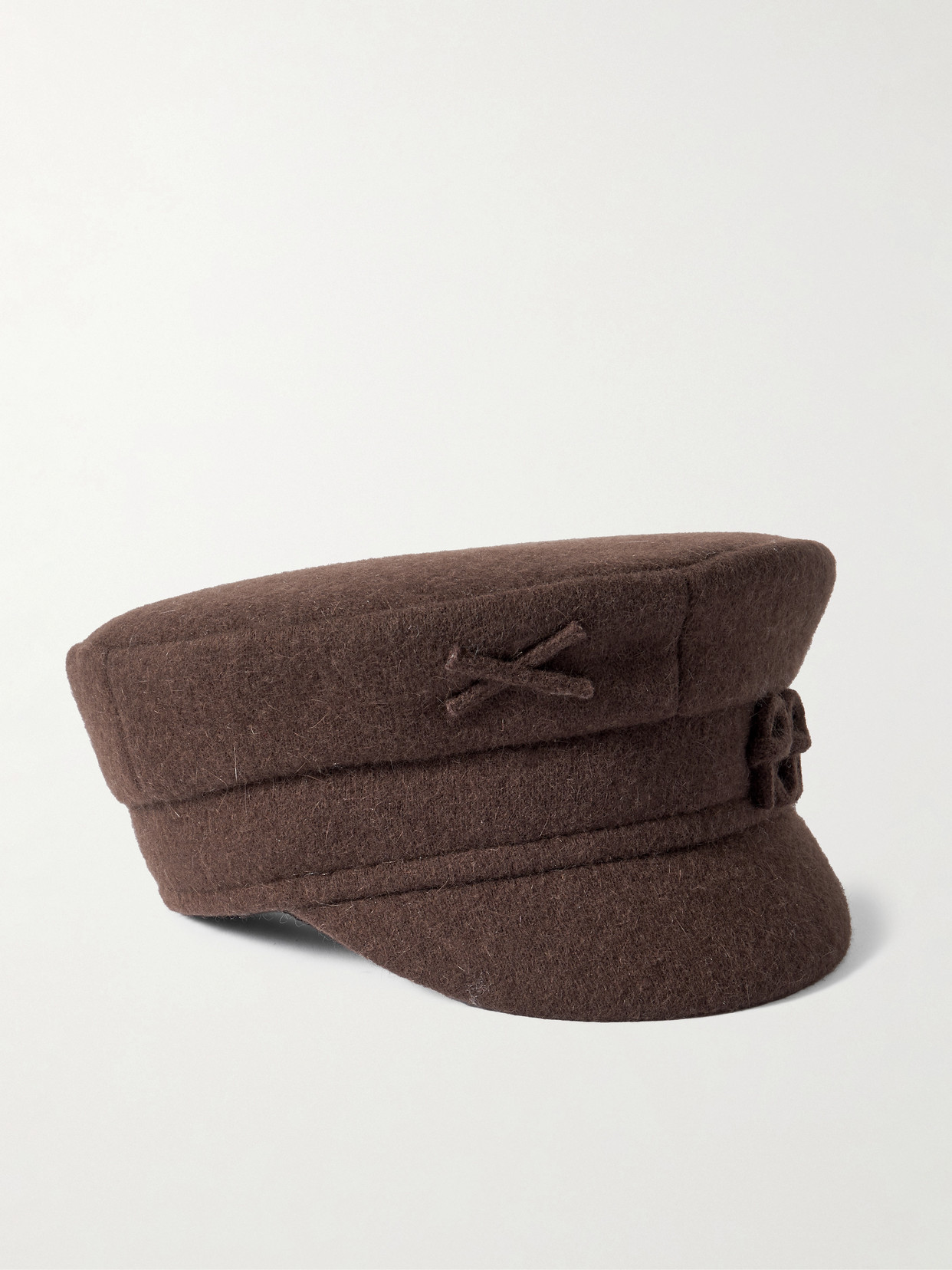 Appliquéd Wool-blend Hat - Brown