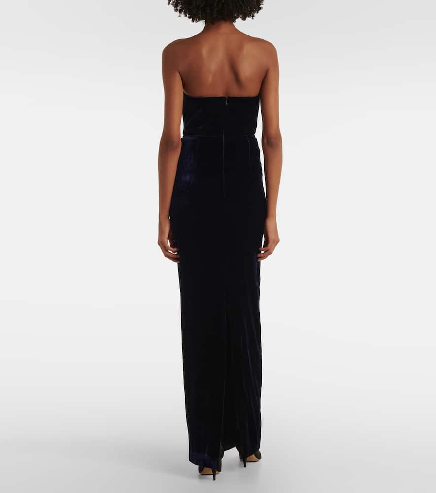 Strapless velvet gown