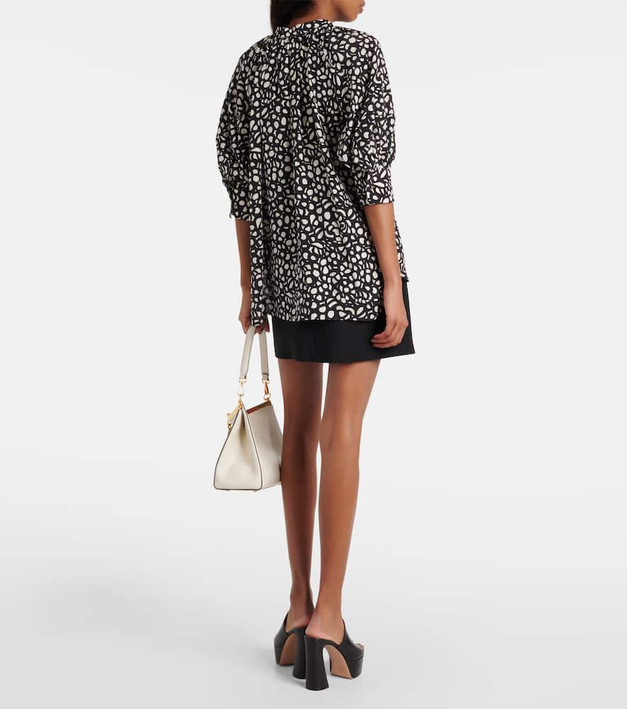 Emy printed silk twill blouse