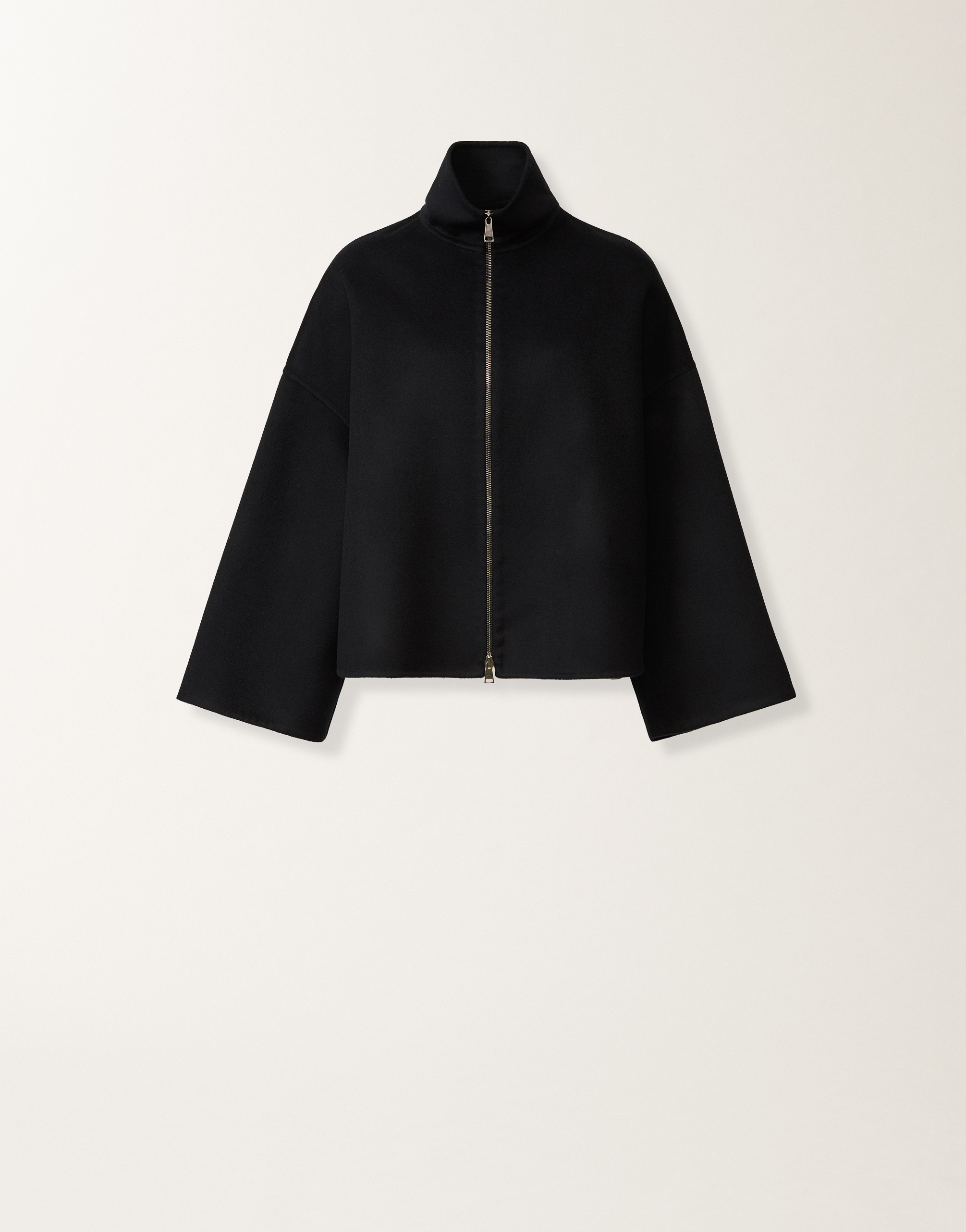 Boxy wool double coat, midnight blue