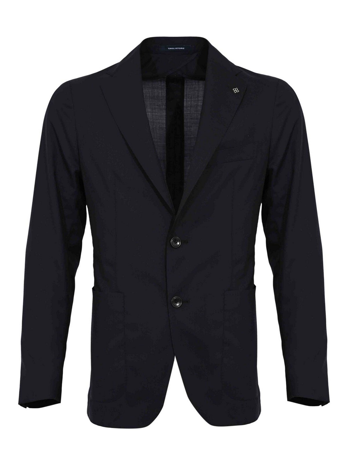 Montecarlo Jacket In Blue Wool And Silk Blend