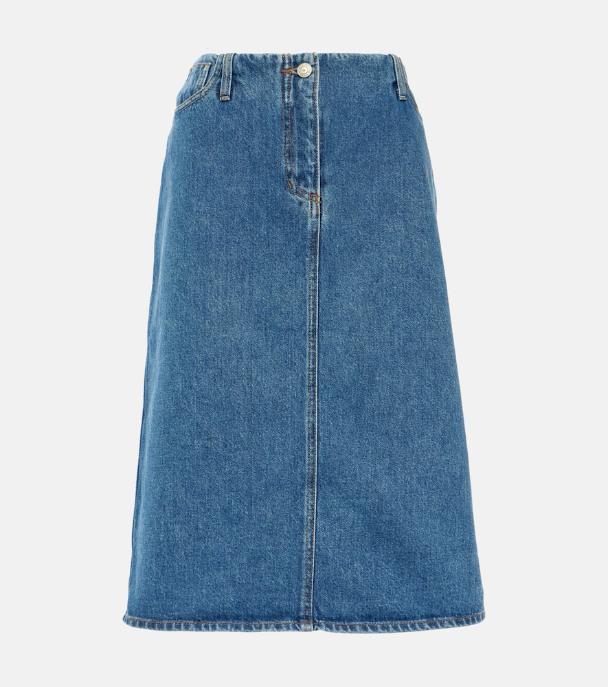 Denim midi skirt